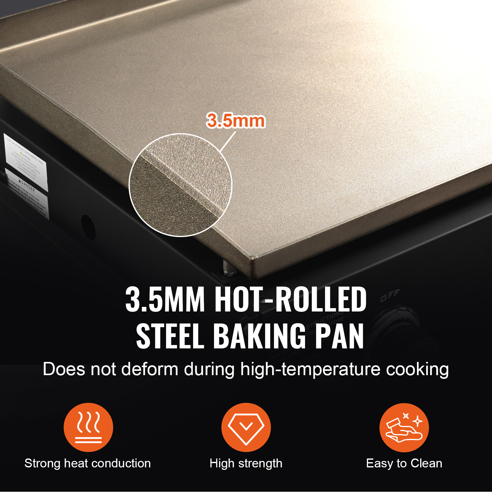VEVOR Countertop Commercial Gas Griddle Flat Top Grill Hot Plate Restaurant Cart