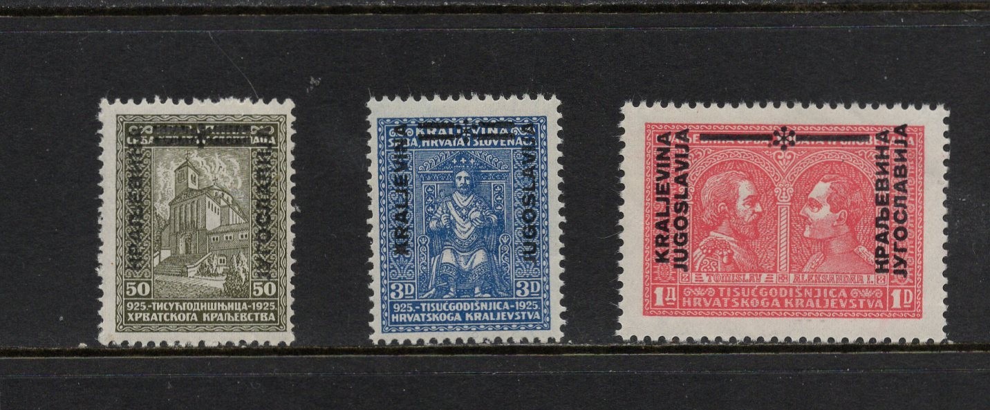 S6326   Yugoslavia  1931   War Memorial Fund  OVERPRINTED   3v.   MNH