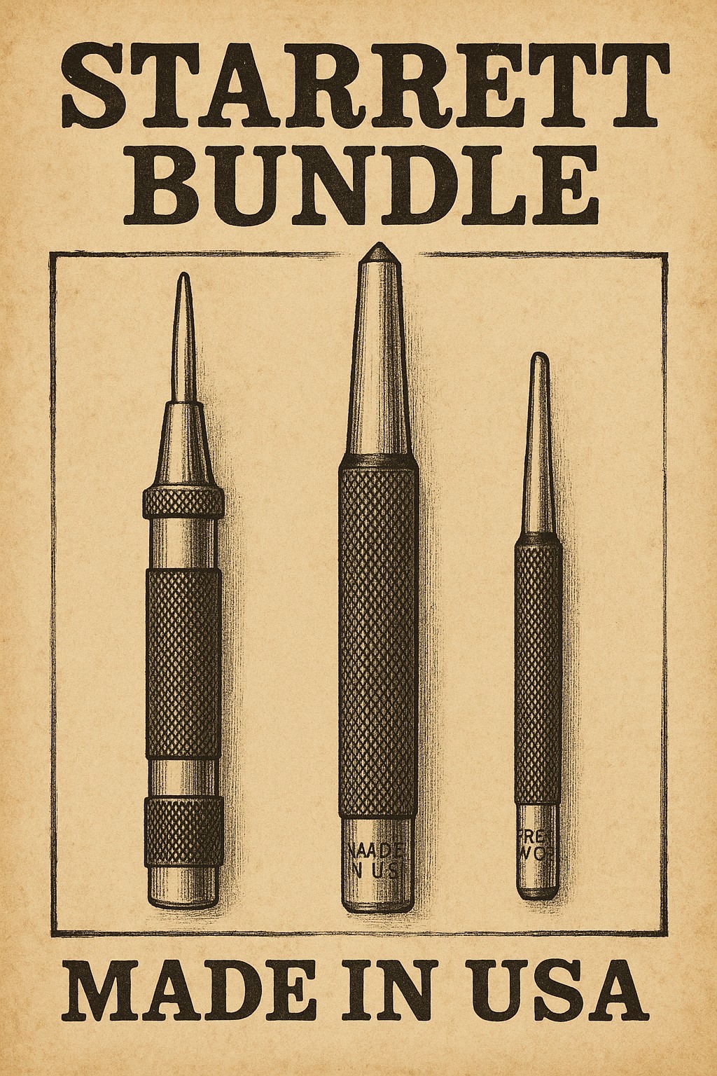 Genuine Starrett Precision Punch Set – Brand New - USA