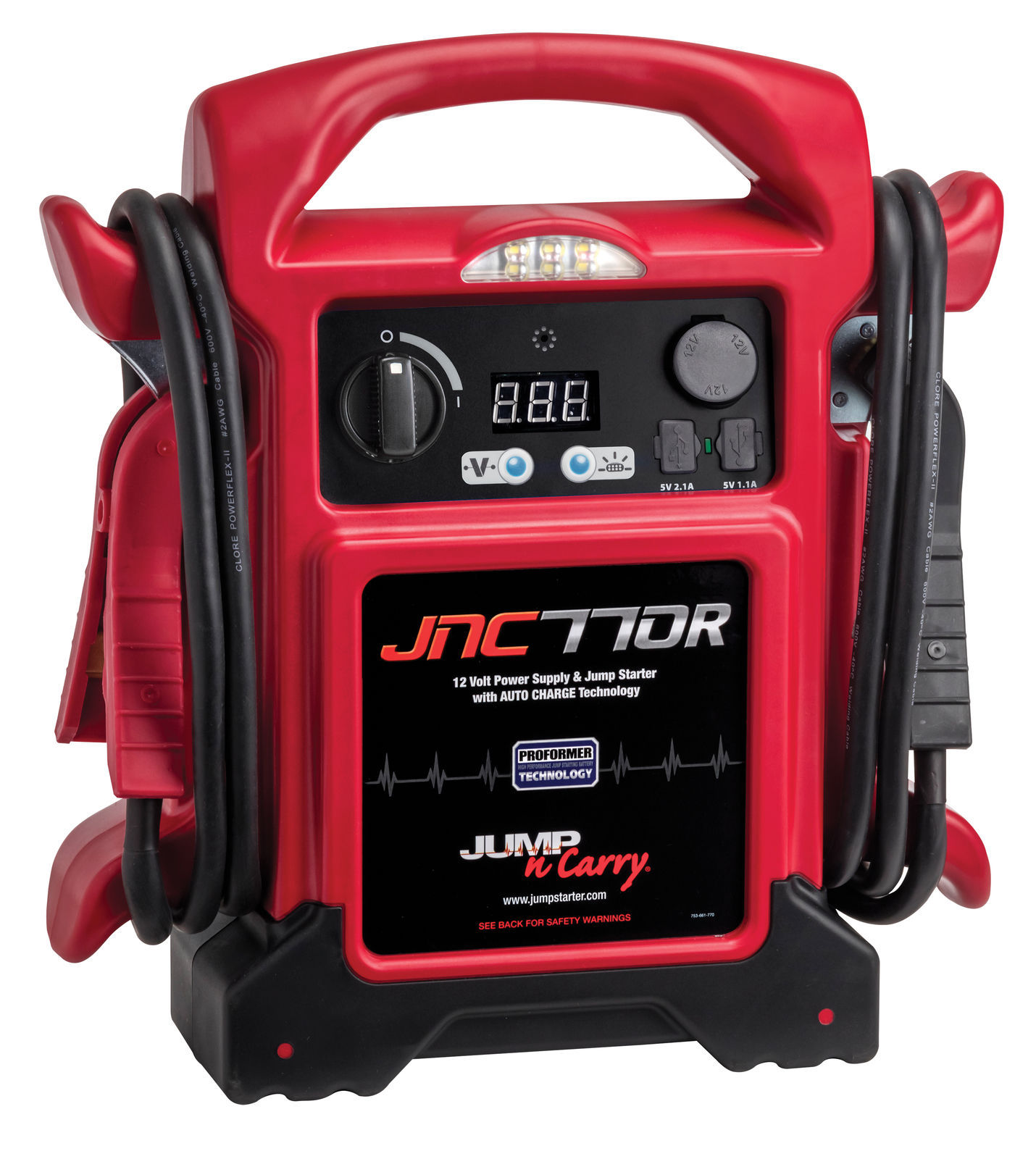 Clore Jump N Carry JNC770R 1700 Peak Amps 12 Volt Battery Jump Starter RED