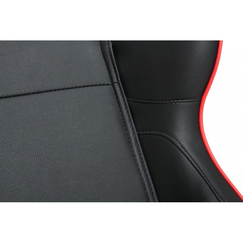 Cipher Black+Red Piping Racing Seats & Seat Brackets for 15-23 Polaris Slingshot