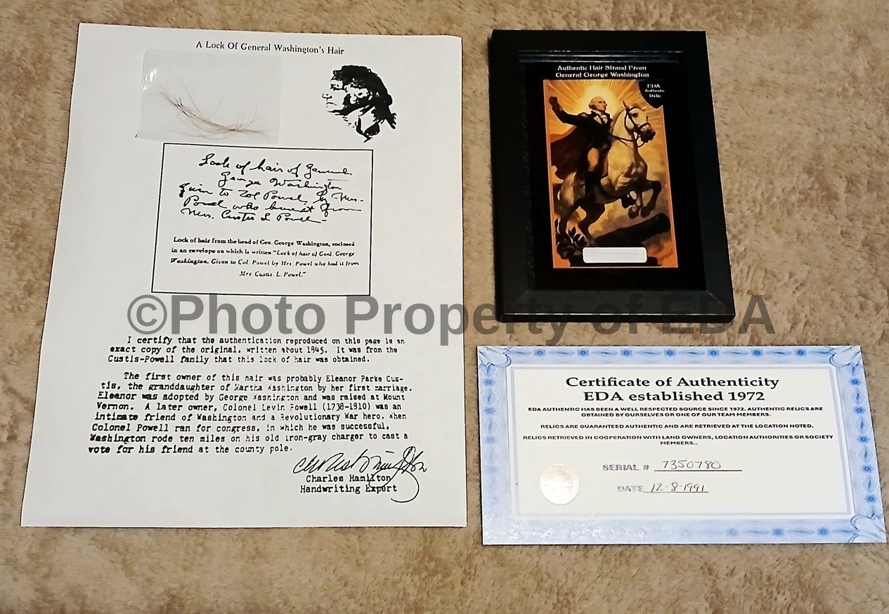 Authentic George Washington Hair Strand Relic Memorabilia Collectible Rare w/COA