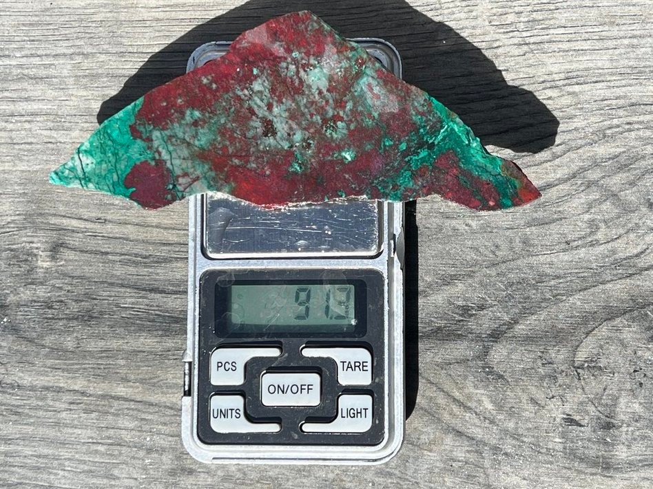 Sonora Sunrise Sunset Chrysocolla Cuprite 5.25"x2.25" Lapidary Rough Slab S1