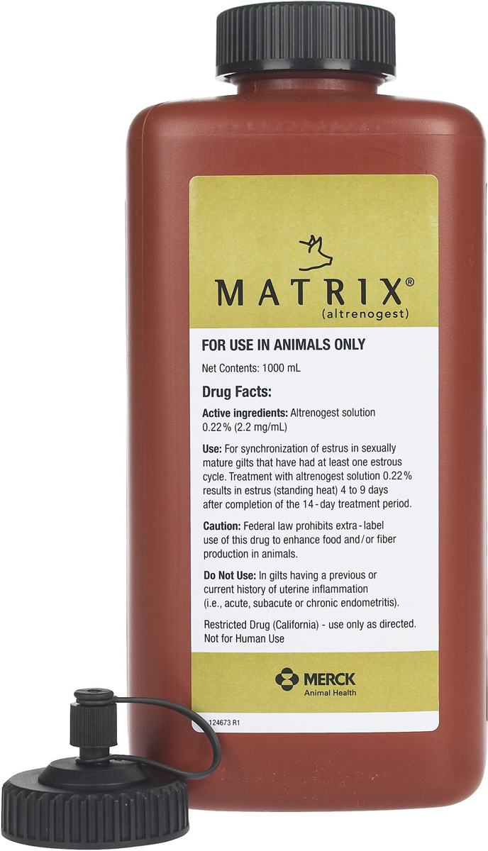 Matrix Swine .22% 1000ml Breeding Synchronize Estrus Sows Gilts Altrenogest