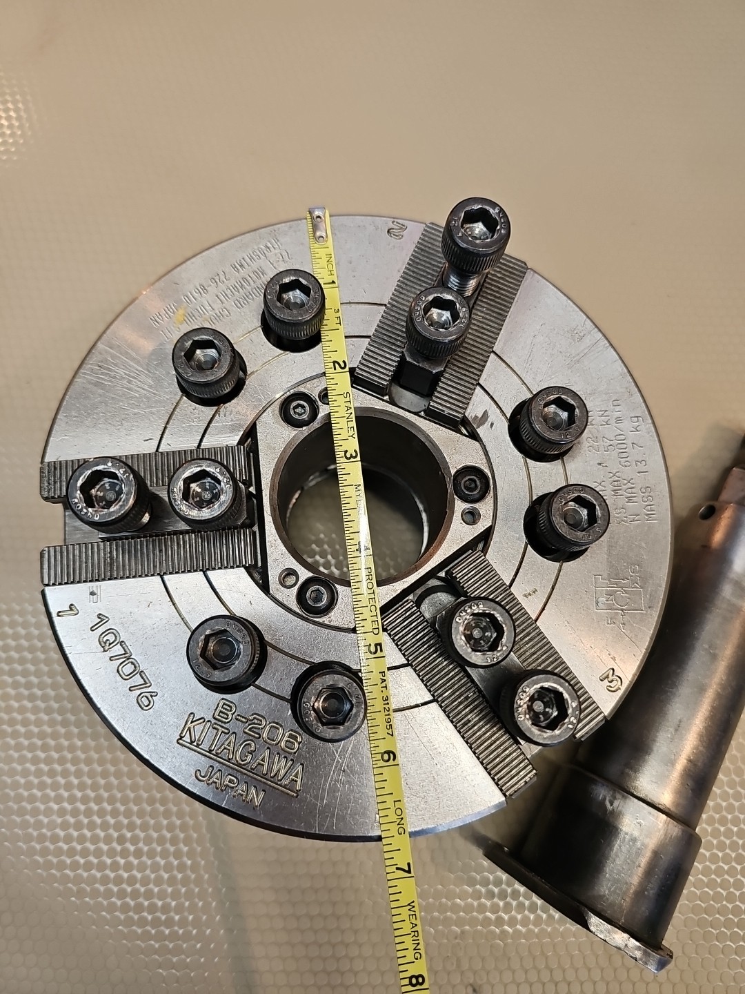 KITAGAWA 6" THREE-JAW CNC LATHE POWER CHUCK - #B-206