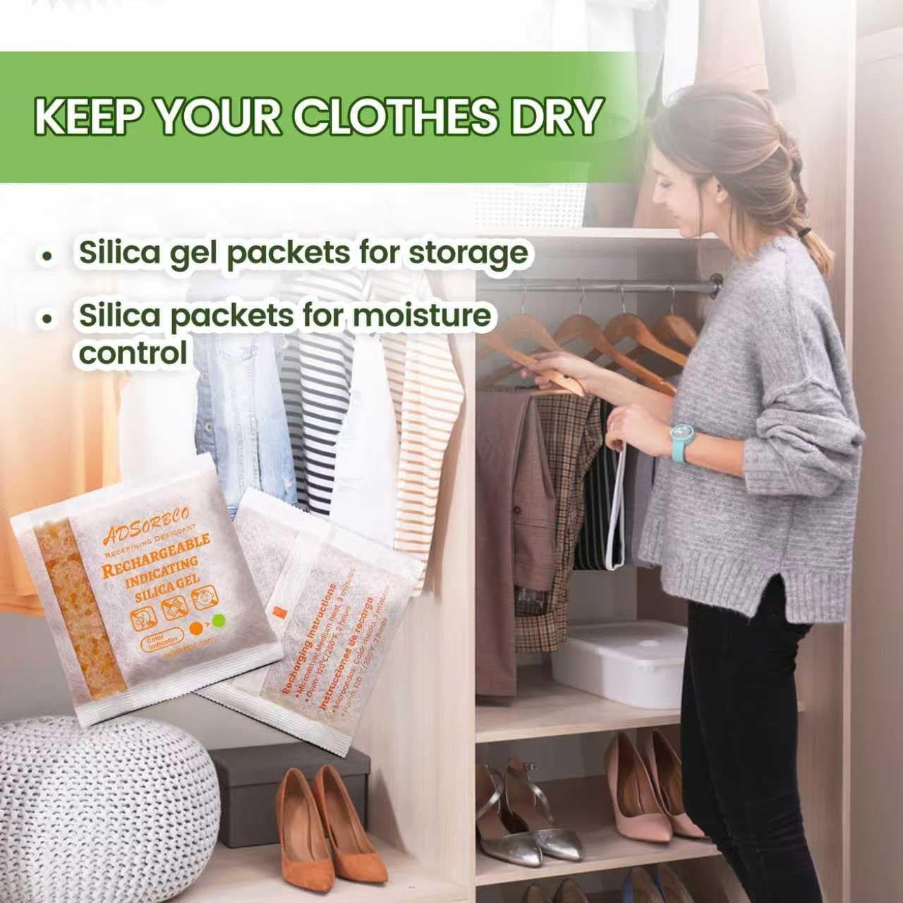 (500 Gram 2 Packages) Adsorbco Rechargeable Silica Gel Packets