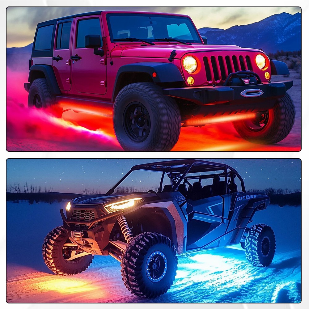 6Pcs Million Color Car Truck Underglow Under Body Accent Glow Neon LED Light Kit