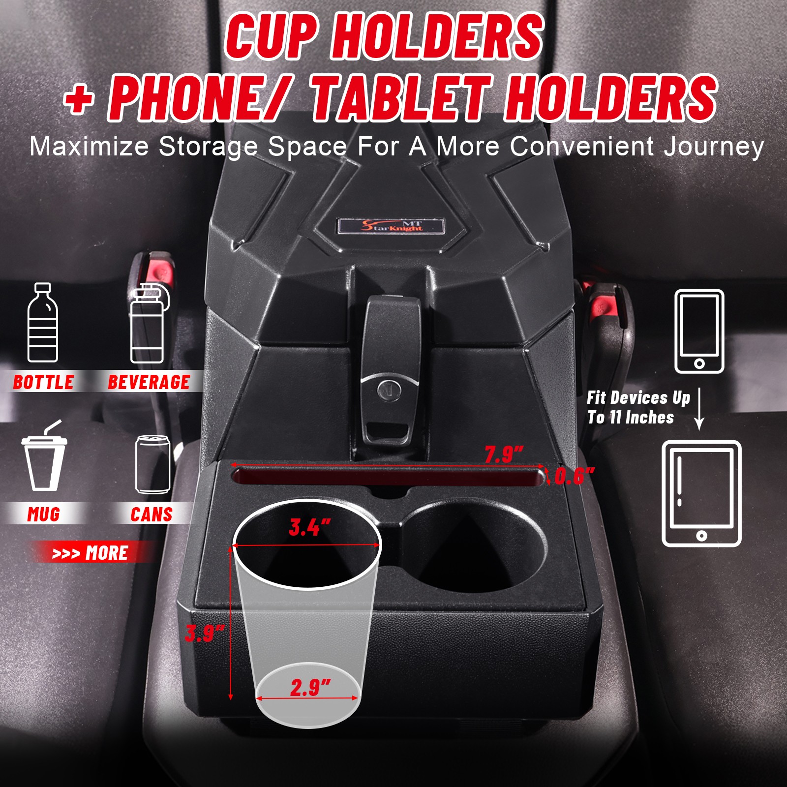 For Polaris Ranger 1000/ XP 1000/Crew XP 900/ 570 UTV Center Console Armrest Box