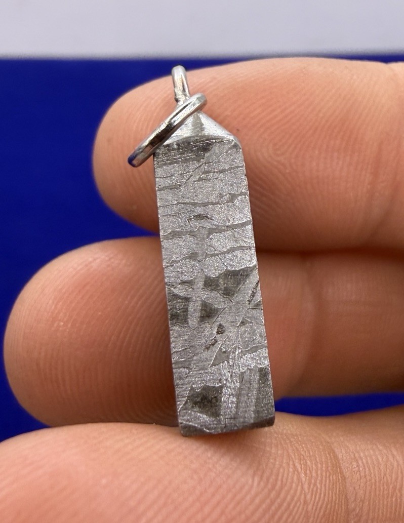 Aletai Meteorite Pendant, Space Jewelry, Etched Iron Widmanstätten 10.10g