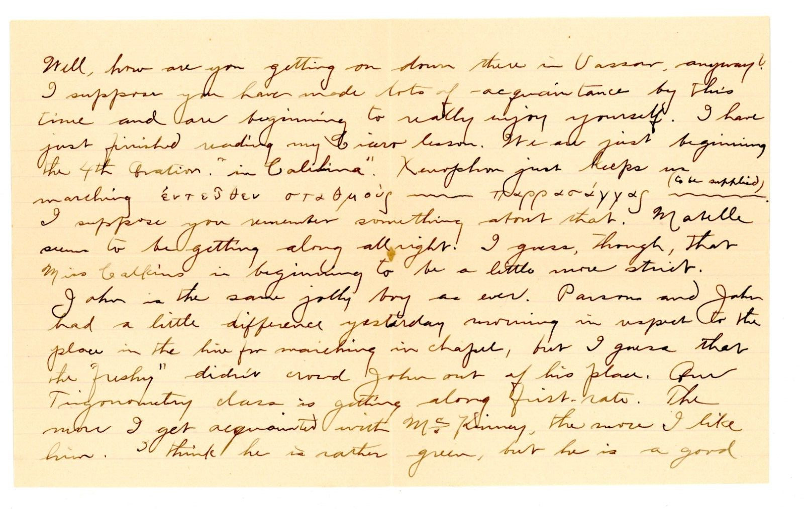 1898 Envelope Handwritten letter Vassar College Poughkeepsie NY Edna F Allen