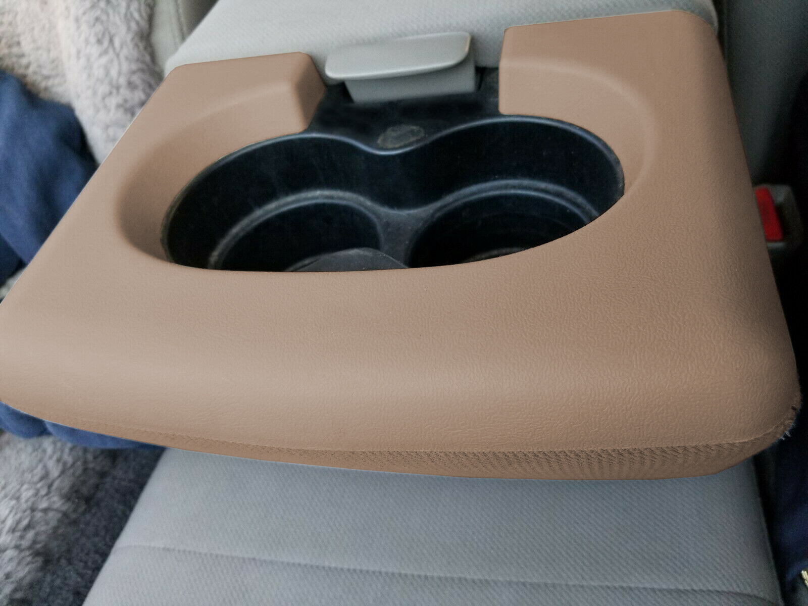 FOR 2004-14 FORD F150 BENCH SEAT CENTER CONSOLE CUP HOLDER ARM REST TRIM PAD TAN