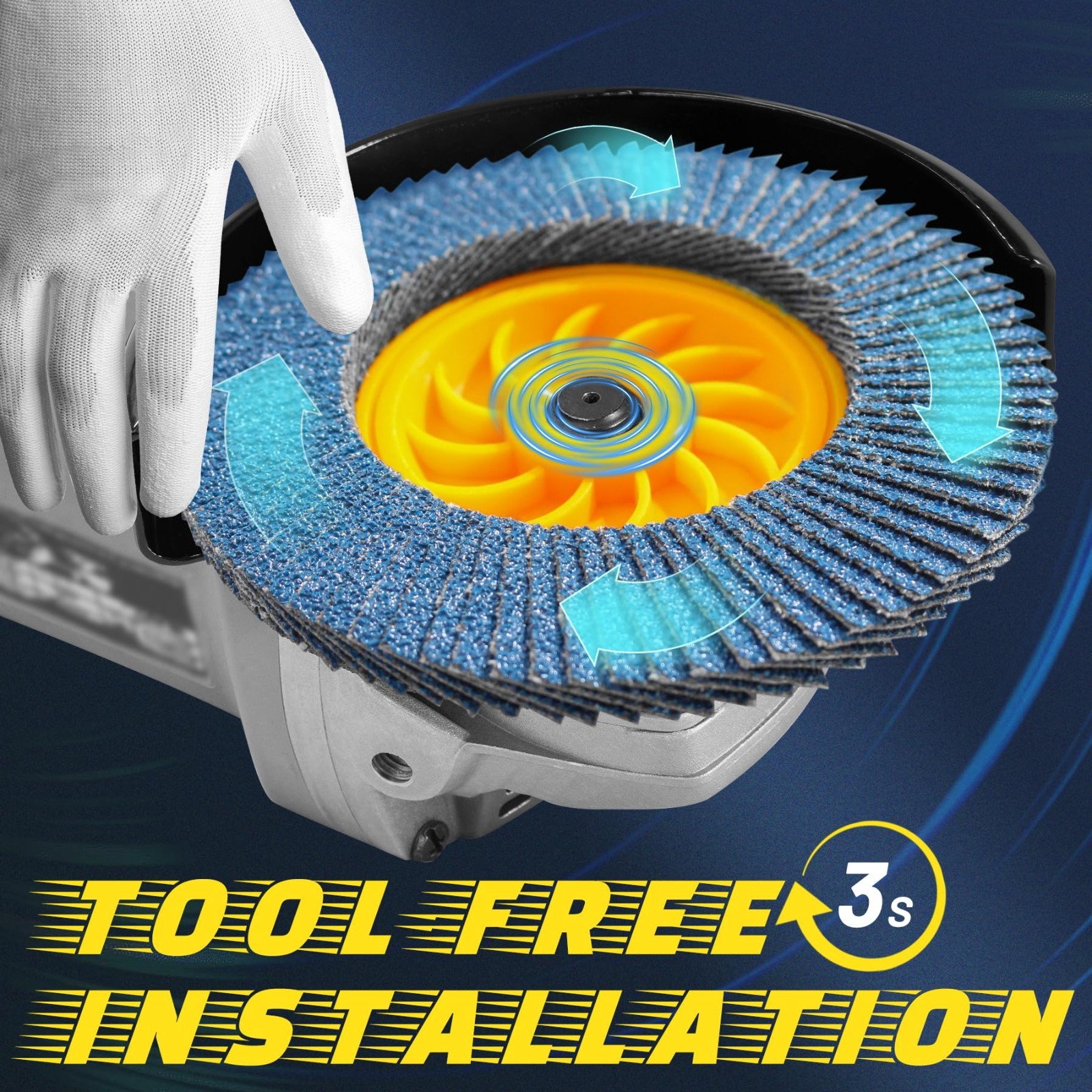 20PC 4-1/2"Zirconia Flap Discs T29 Tool-Free 40/60/80/120 Grit for Angle Grinder