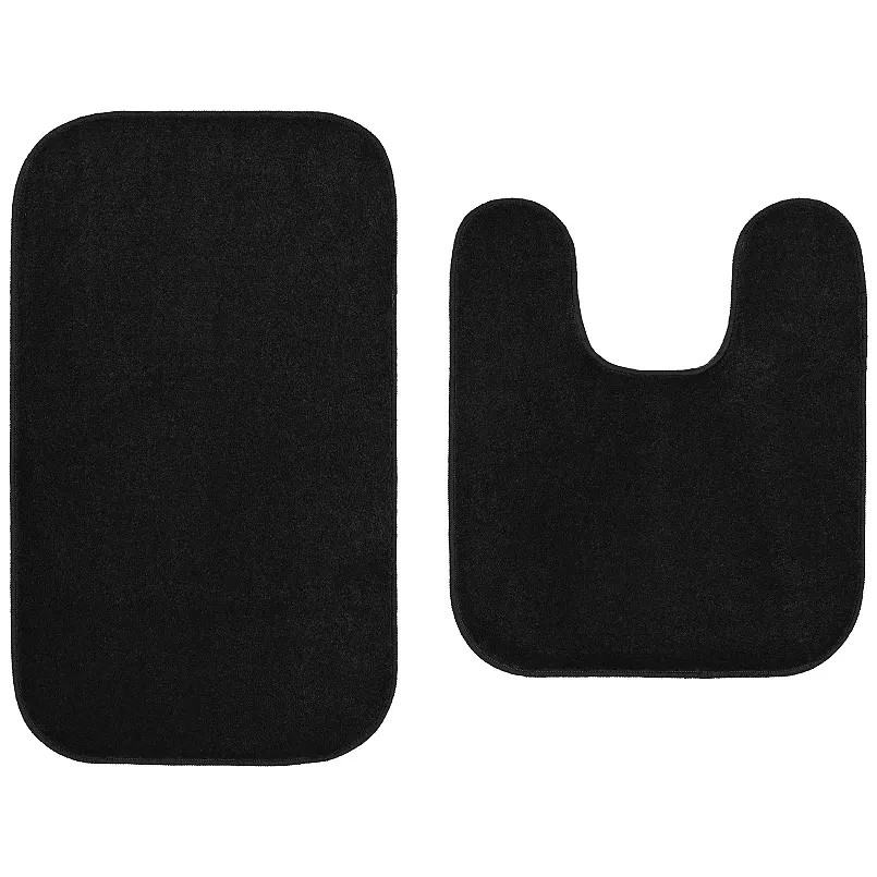 NEW 2PC SOLID COLOR BATHROOM BATH MAT CONTOUR RUG SET MUITIPURPOSE #26