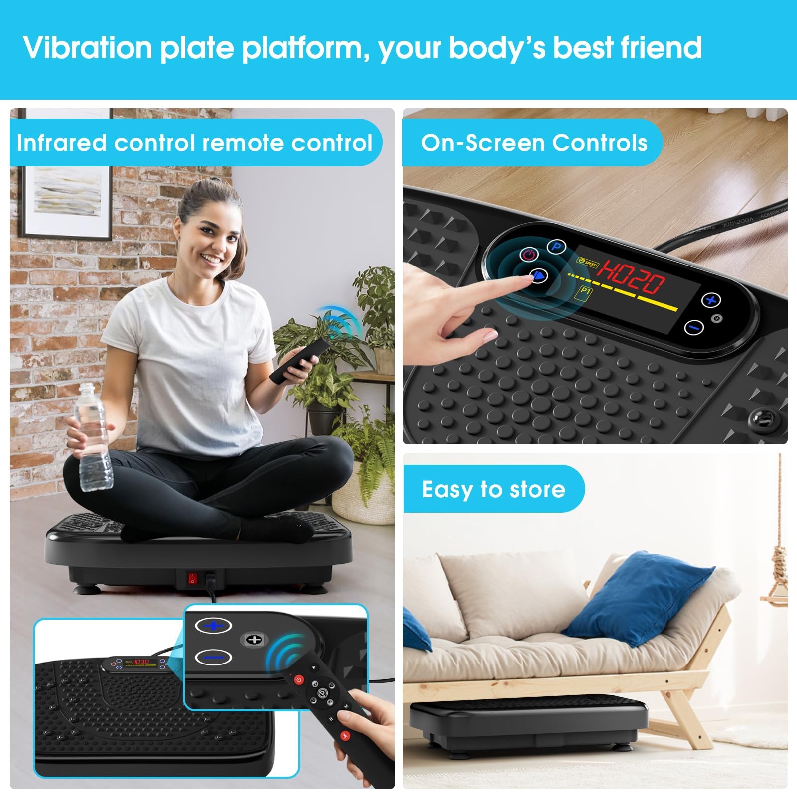 Vibration Plate Exercise Machine for Lymphatic Drainage,Power Vibrate Stand S...