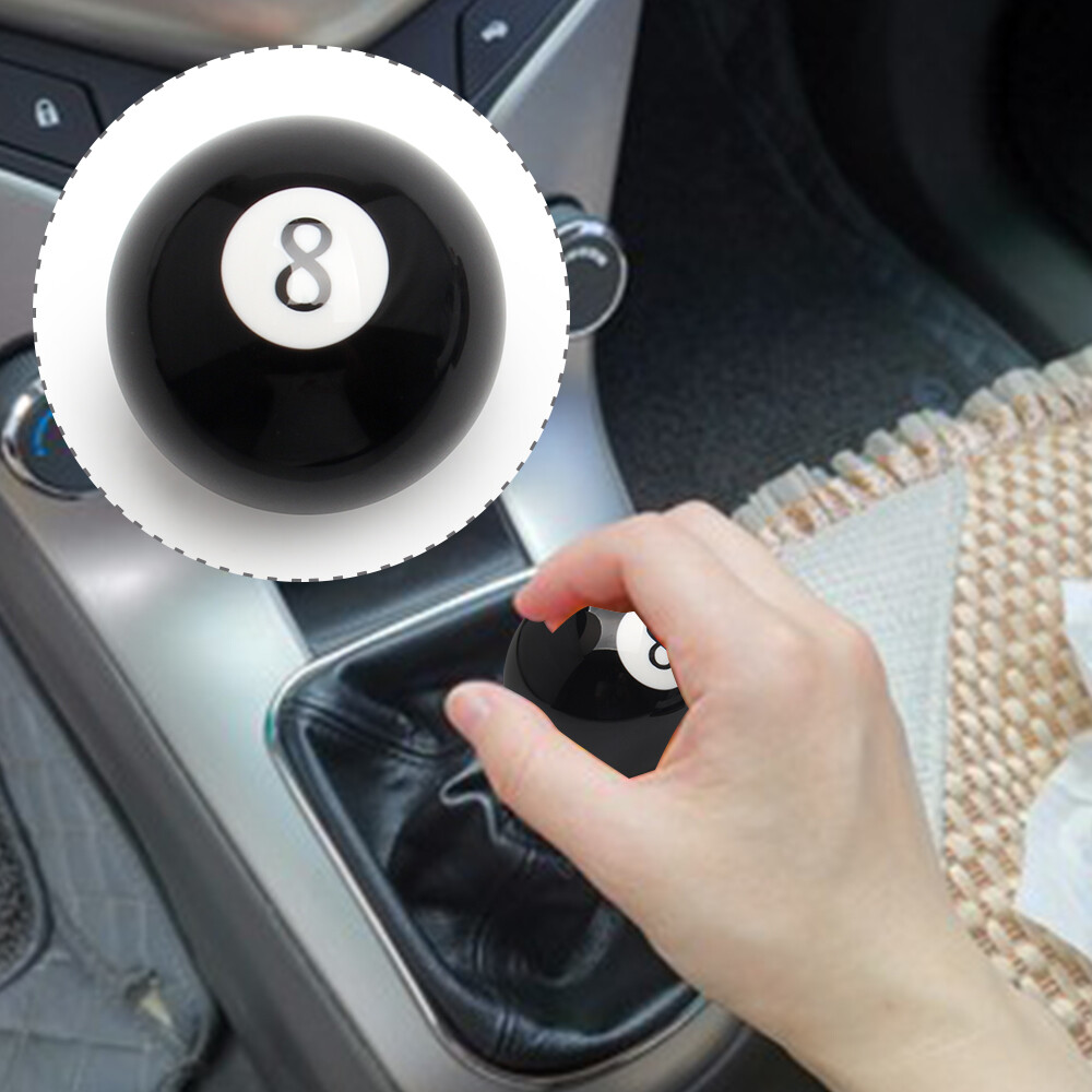 🎱Black 8 Ball Billiard Round Shift Knob Acrylic Manual Gear Shift Knob Shifter