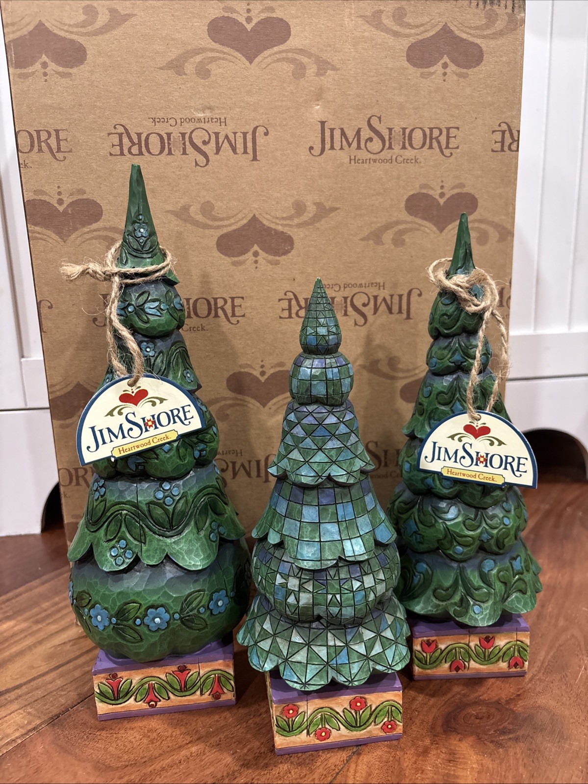 Jim Shore 4008112 O Tannenbaum Holiday Christmas Trees Set Of Three - w/ Tags!