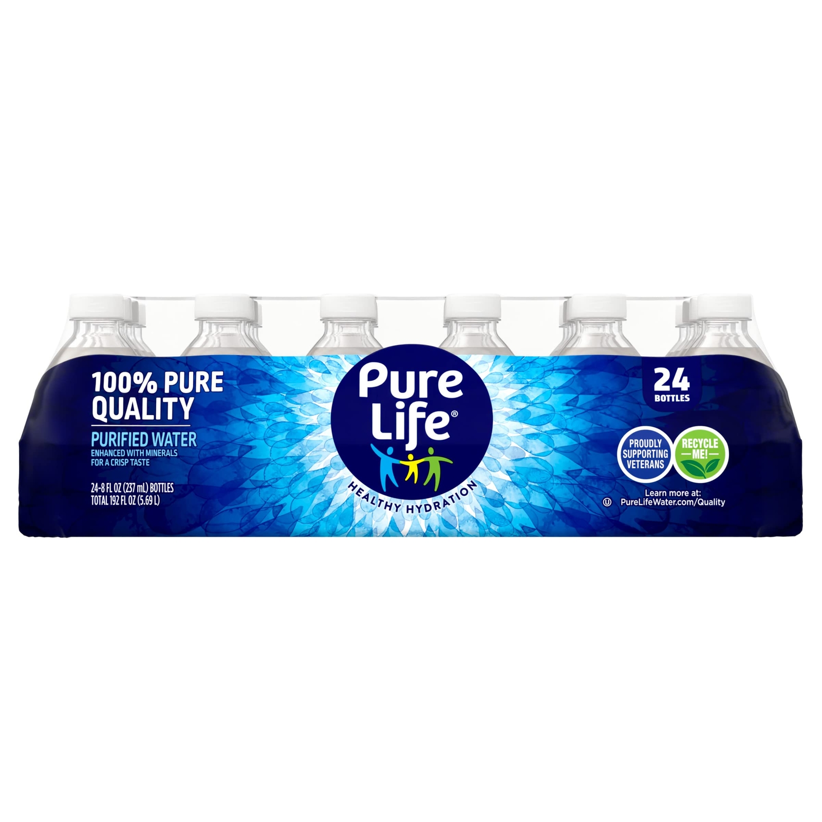 Pure Life, Purified Water, Plastic Bottled Water, (24 Pack) & (8 Fl Oz)....