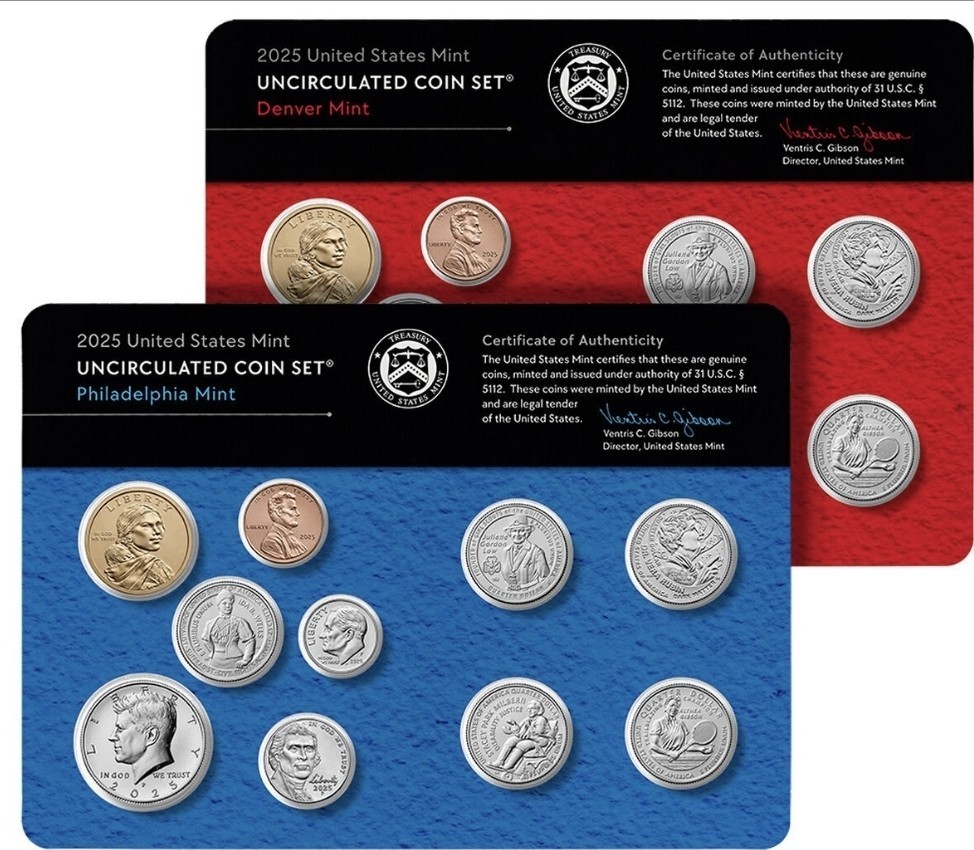 2025 Uncirculated US Mint Set Coin Set Philadelphia & Denver - Sealed In Box %