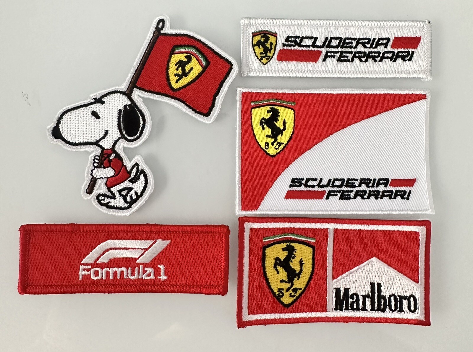 SCUDERIA FERRARI 5 Pack F1 RACING Ferrari Red Iron-on PATCH 3” H X 3” L