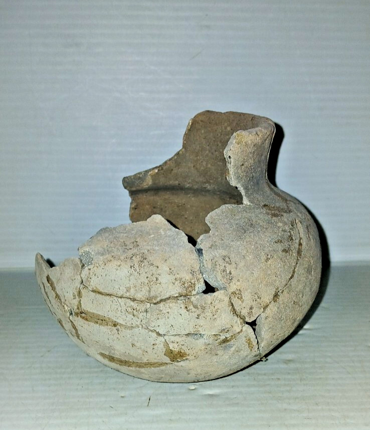 Pre-Columbian Native American Indian Mississippian Partial Pottery Jar Artifact