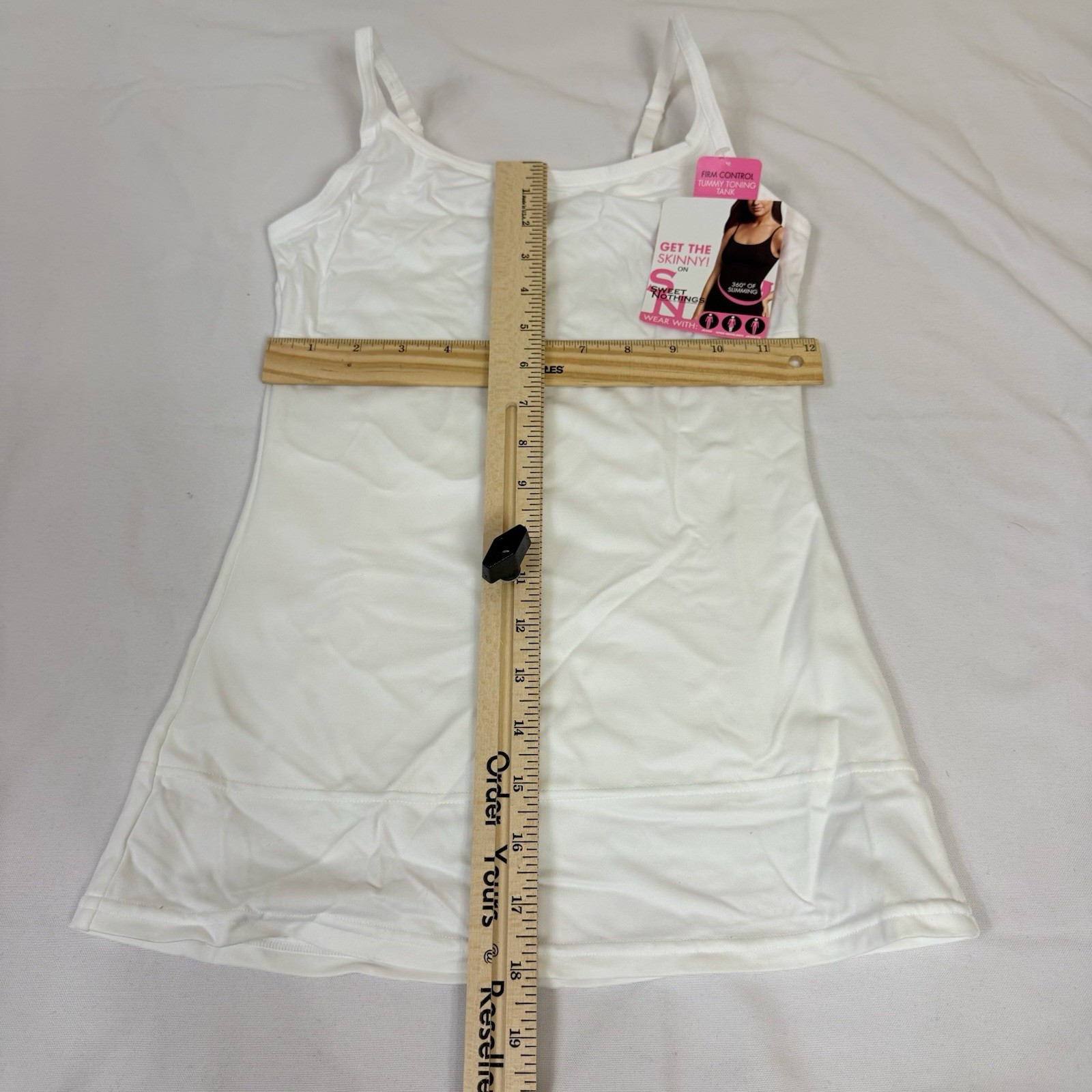 Maidenform Sweet Nothings Firm Control Tummy Toning Tank Slimming Cami White S