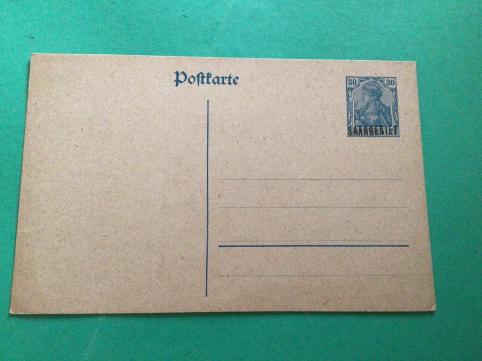 Germany Occupied territories SAAR unused postcard  A17982