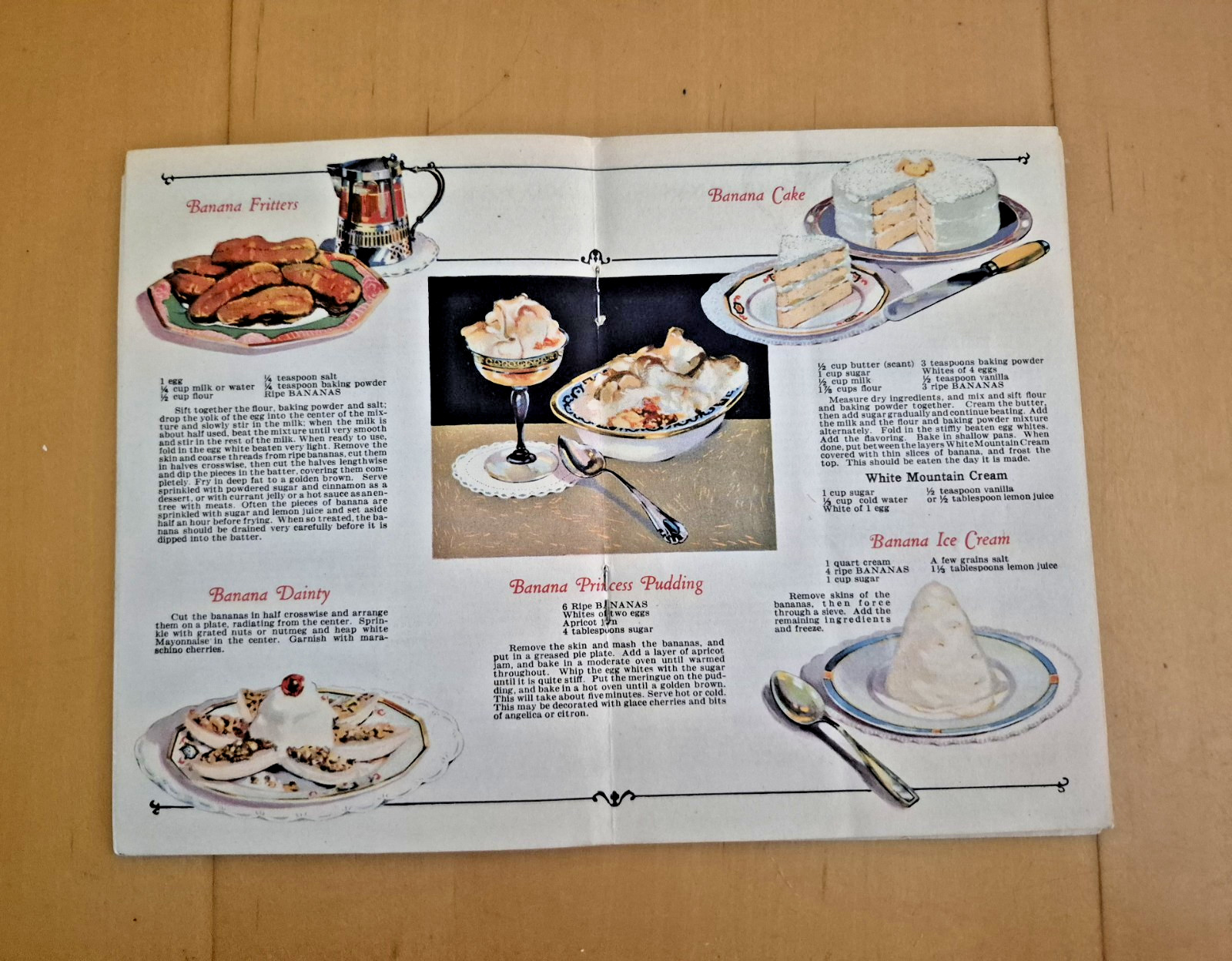 Vintage 1925 YES! 100 WAYS TO ENJOY BANANAS - Bauerlein Advertising Recipe Book