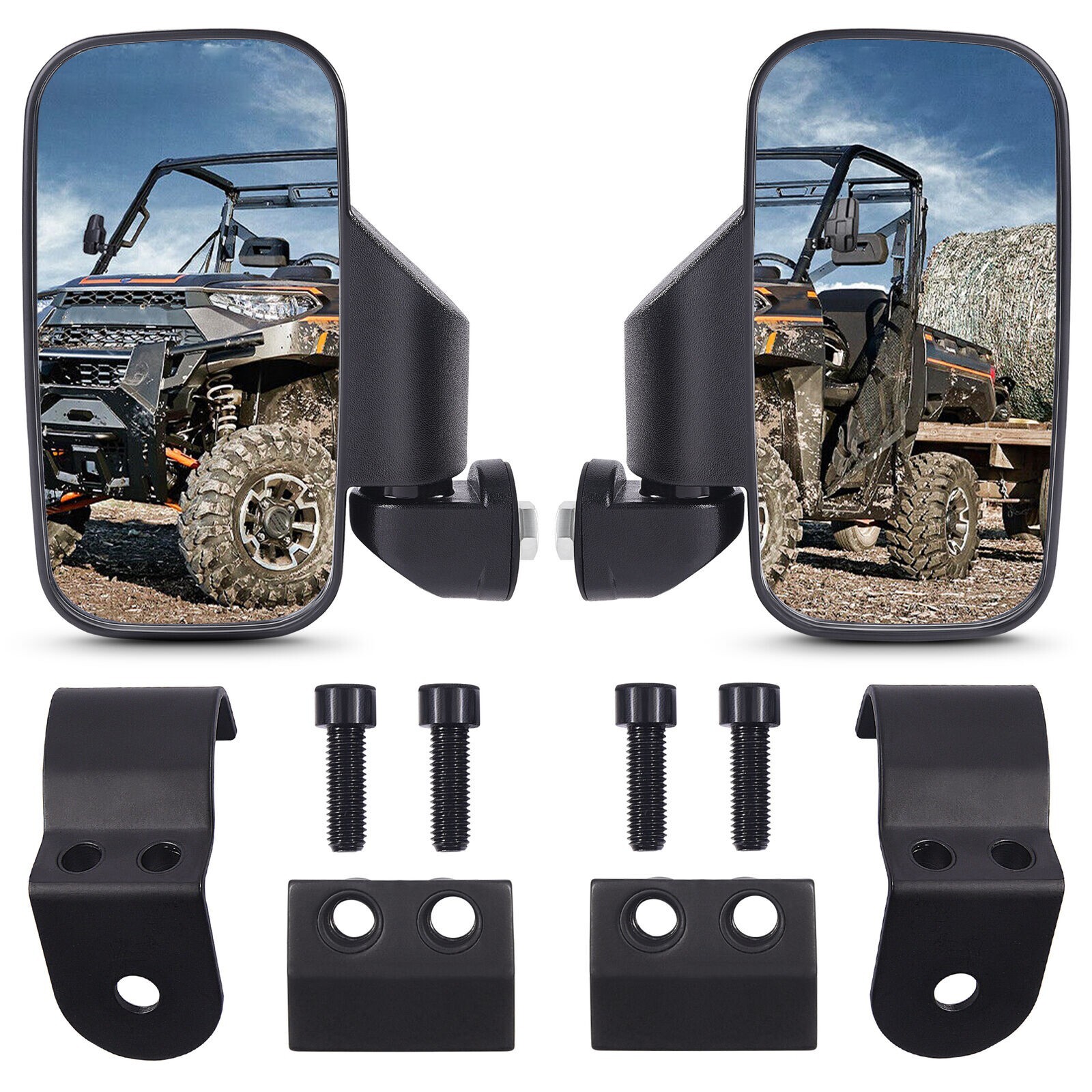 UTV Side Mirrors & Center Mirror For 2017-2024 Polaris Ranger 500 570 /900 /1000