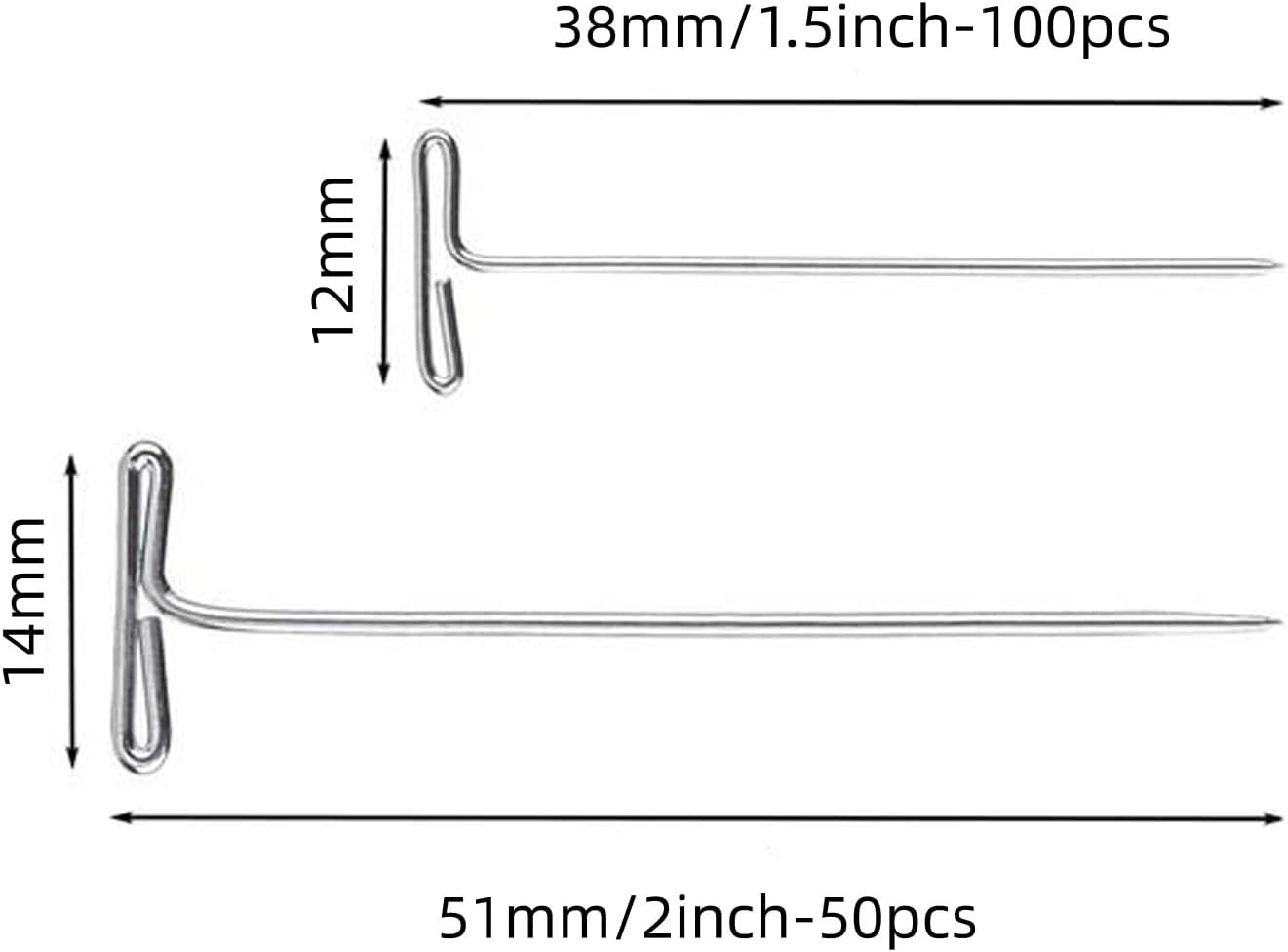 150 Pcs T Pins, Sewing Pins for Blocking Knitting, Modelling, Wig Making and Cra
