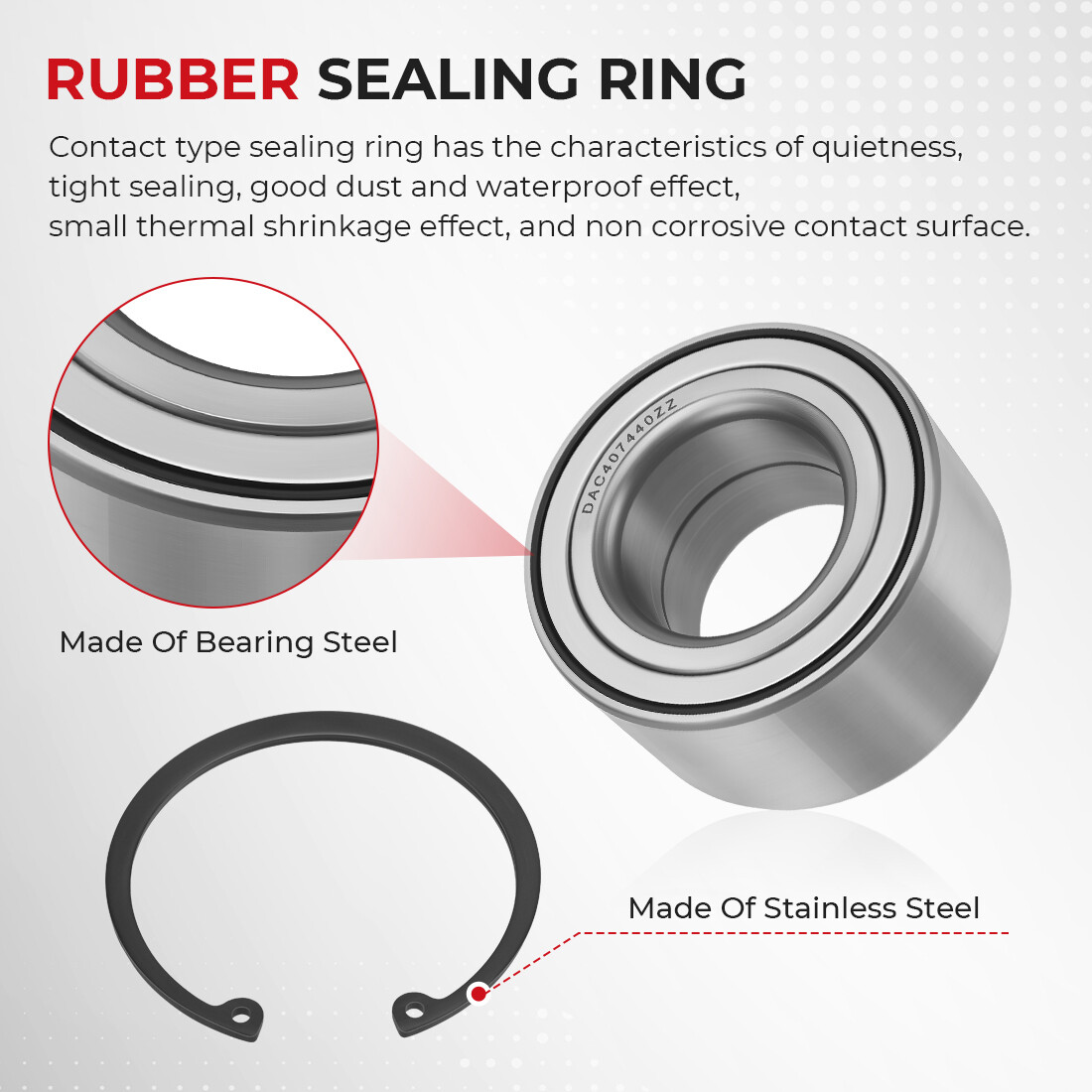 Front &Rear Wheel Bearings Kit for Polaris Ranger 570 Ranger XP 570 Crew 14-2023