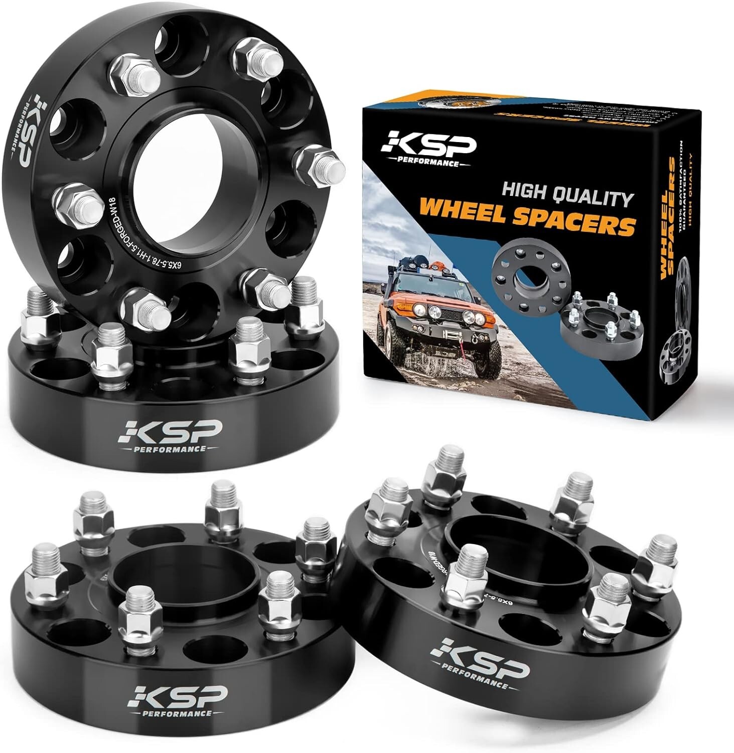 KSP 4pcs 1.5" M14x1.5 6X5.5 Wheel Spacers for Chevy GMC Sierra Silverado 1500