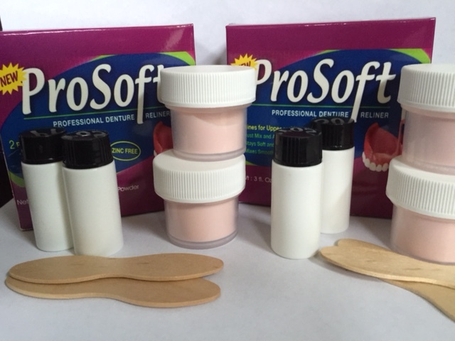 4 APPLICATIONS! ProSoft Denture Reliner Kit. 2 Boxes Liner for Loose Dentures!