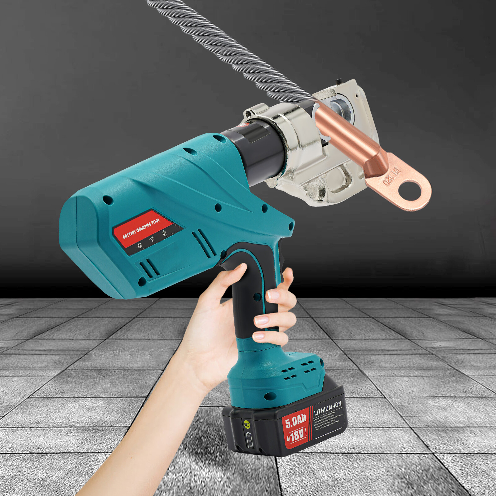 Electric Hydraulic Plier Rechargeable Battery Powered Crimping Tool 18V 10-400m㎡