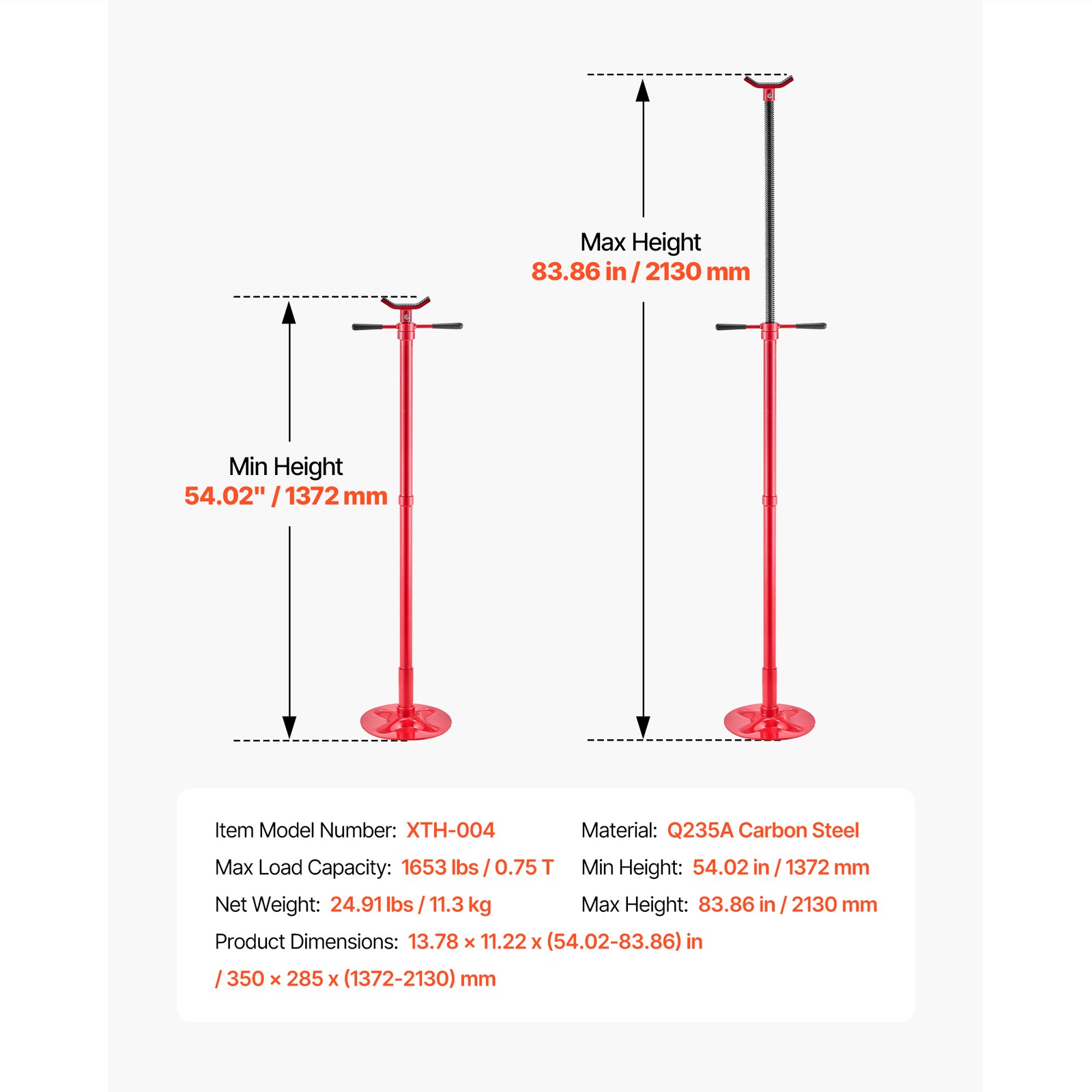Uimoso Underhoist Support Stand with 3/4 Ton Capacity and Stable Round Base