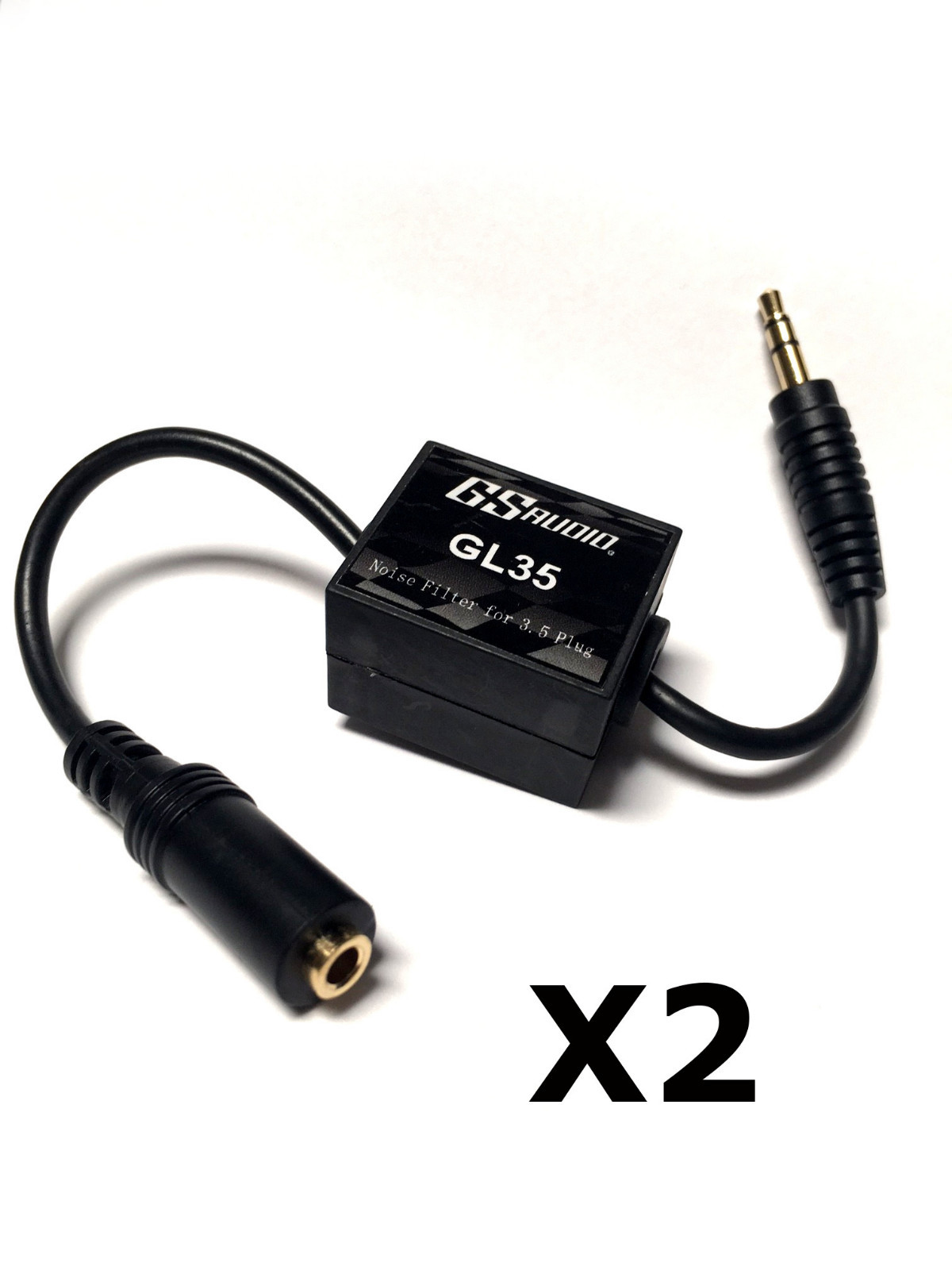2 Pack 3.5mm AUX Cable Quality Noise Filter / Reducer Ground Loop Isolator
