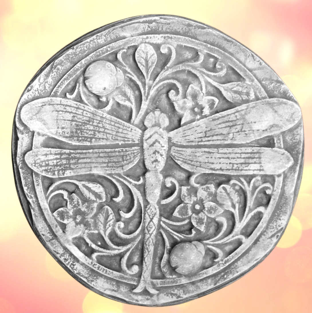 Dragonfly plaster concrete mold abs plastic stepping stone mould 10" x 1" thick