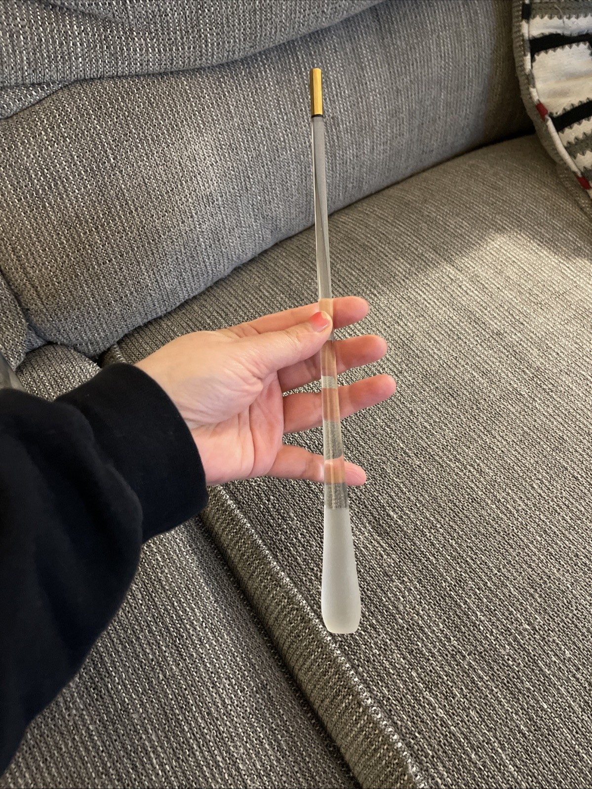 Golden by Avitra Glass Cocktail Pitcher Stir Stick Gold Rim Barware Vintage