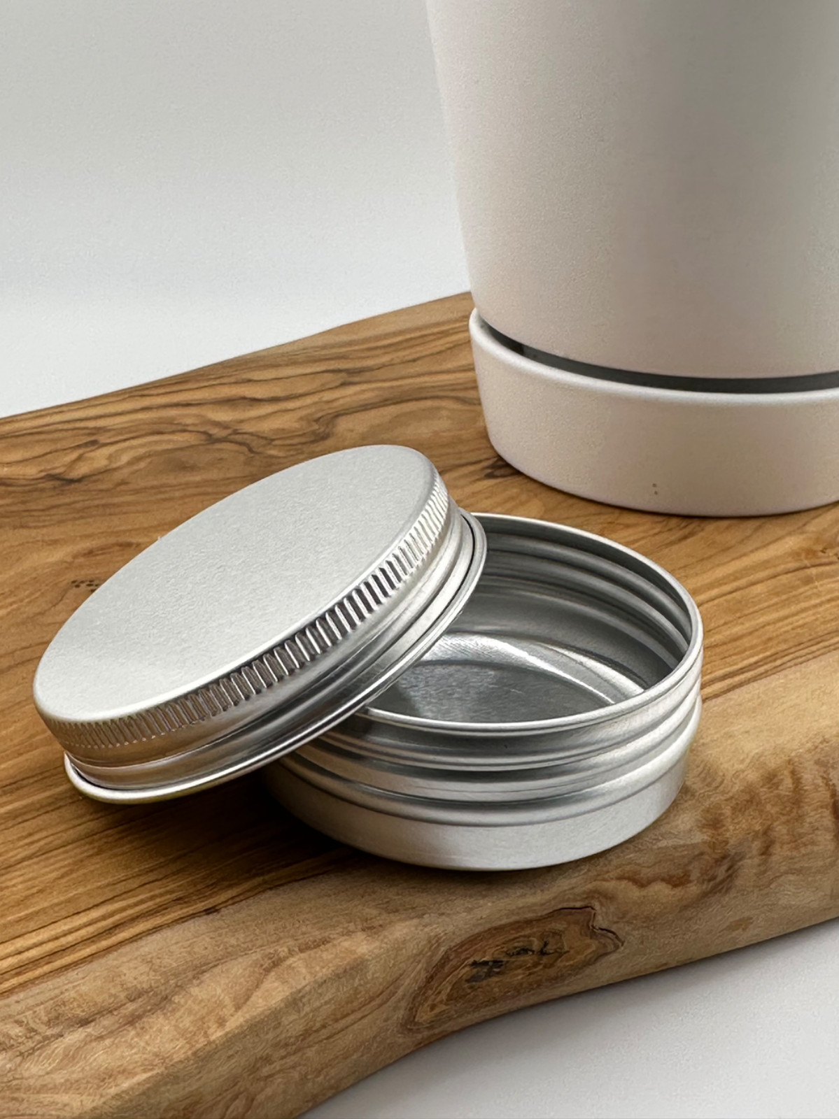 1oz 30ml Aluminum Tin Container Screw Top Metal Storage Jar