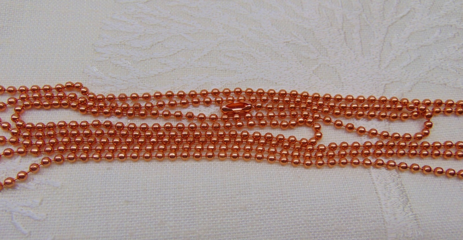 Pure 100% COPPER BALL CHAIN 24" Necklace with clasp (#3 / 2.4mm) Made in USA