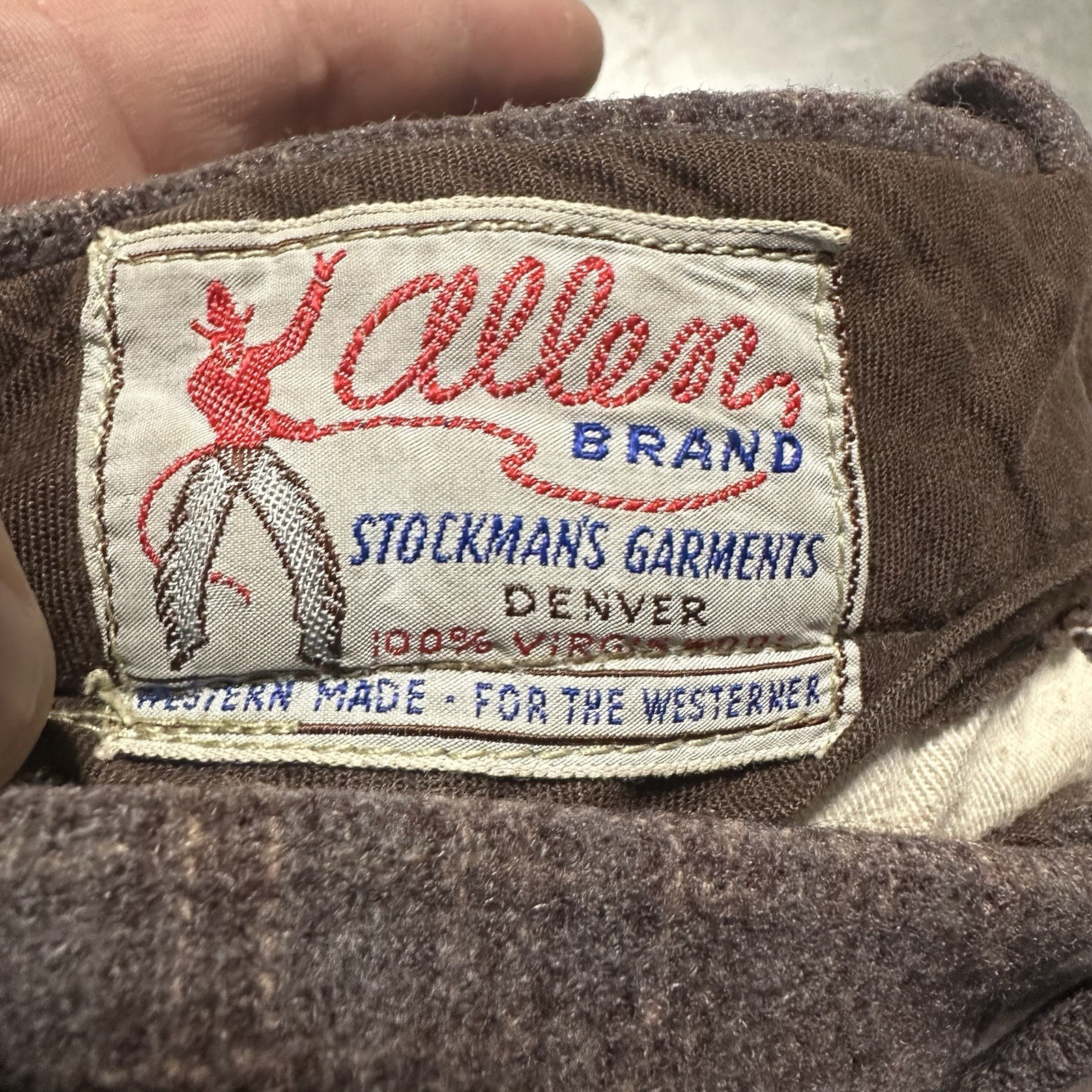 Vintage 40s Allen Brand Denver CO Western Wool Plaid Pants Rockabilly Size 32x30