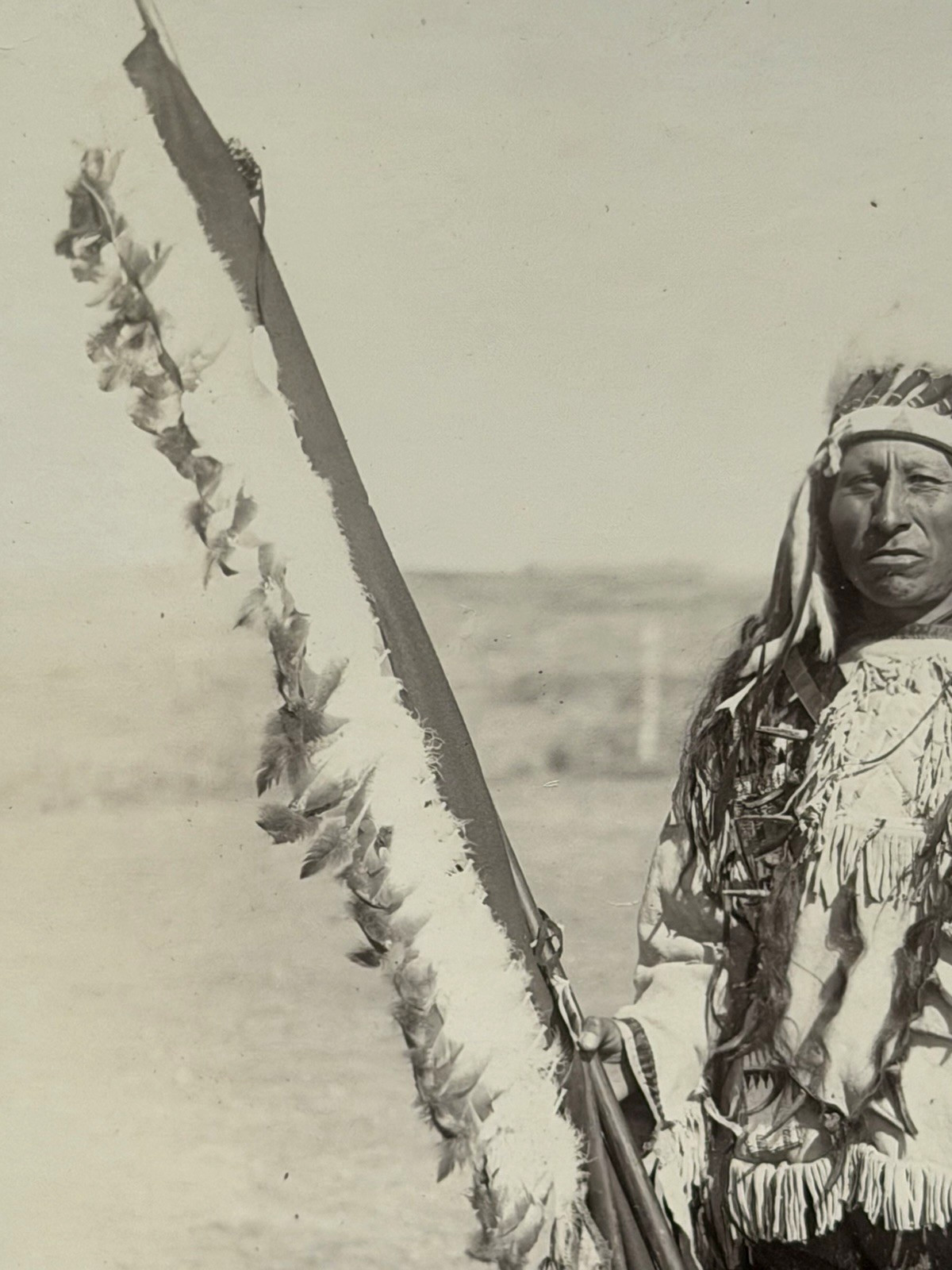 Antique Native American Sioux Indian Photograph of Black Heart; 1880's - 1900's