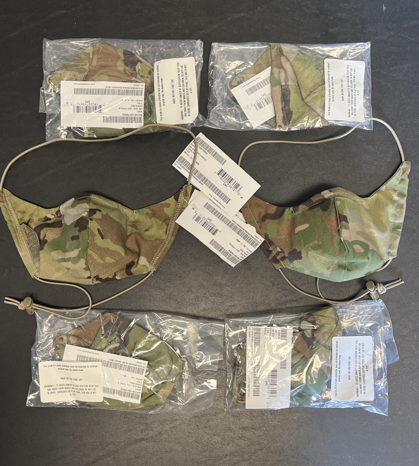 Lot of (6) SIX TWO USGI Issue M9 ReadyOne OCP Face Cover Type II - NEW