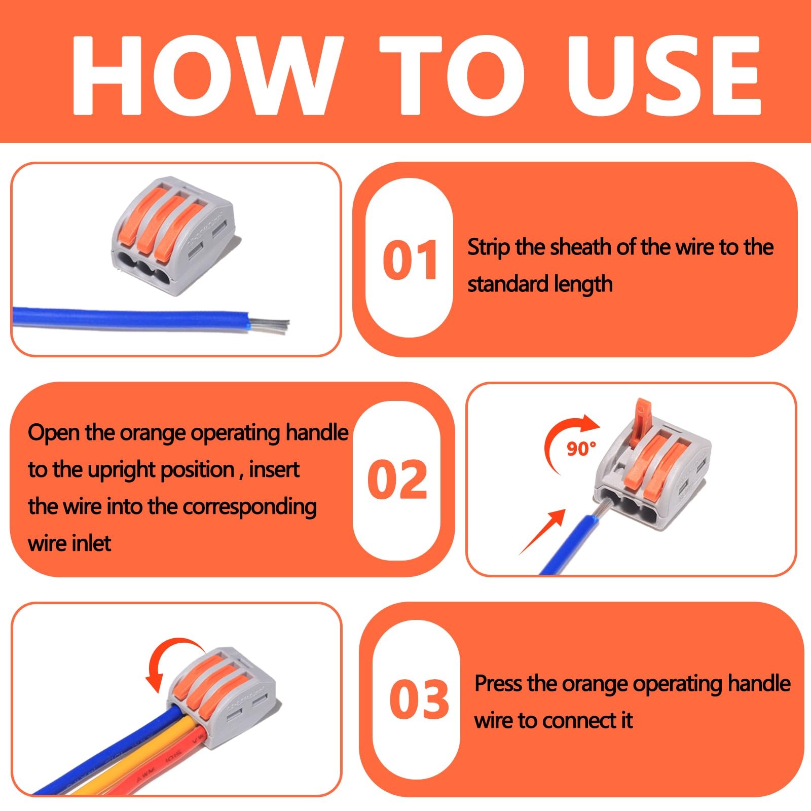 20 PCS Lever Wire Electrical Connectors Nuts Assortment Kit with 28-12 AWG, M...