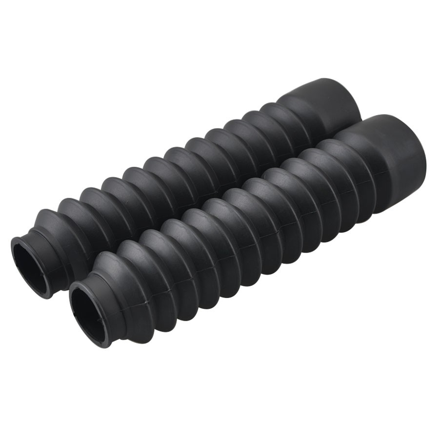2x Universal Motorcycle Front Rubber Fork Boots Shock Absorber Dust Cover Black