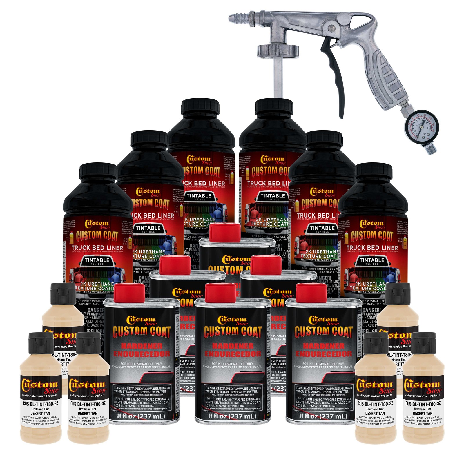 33446 Desert Tan T80 Urethane Spray-On Truck Bed Liner, 1.5 Gallon Spray Gun Kit