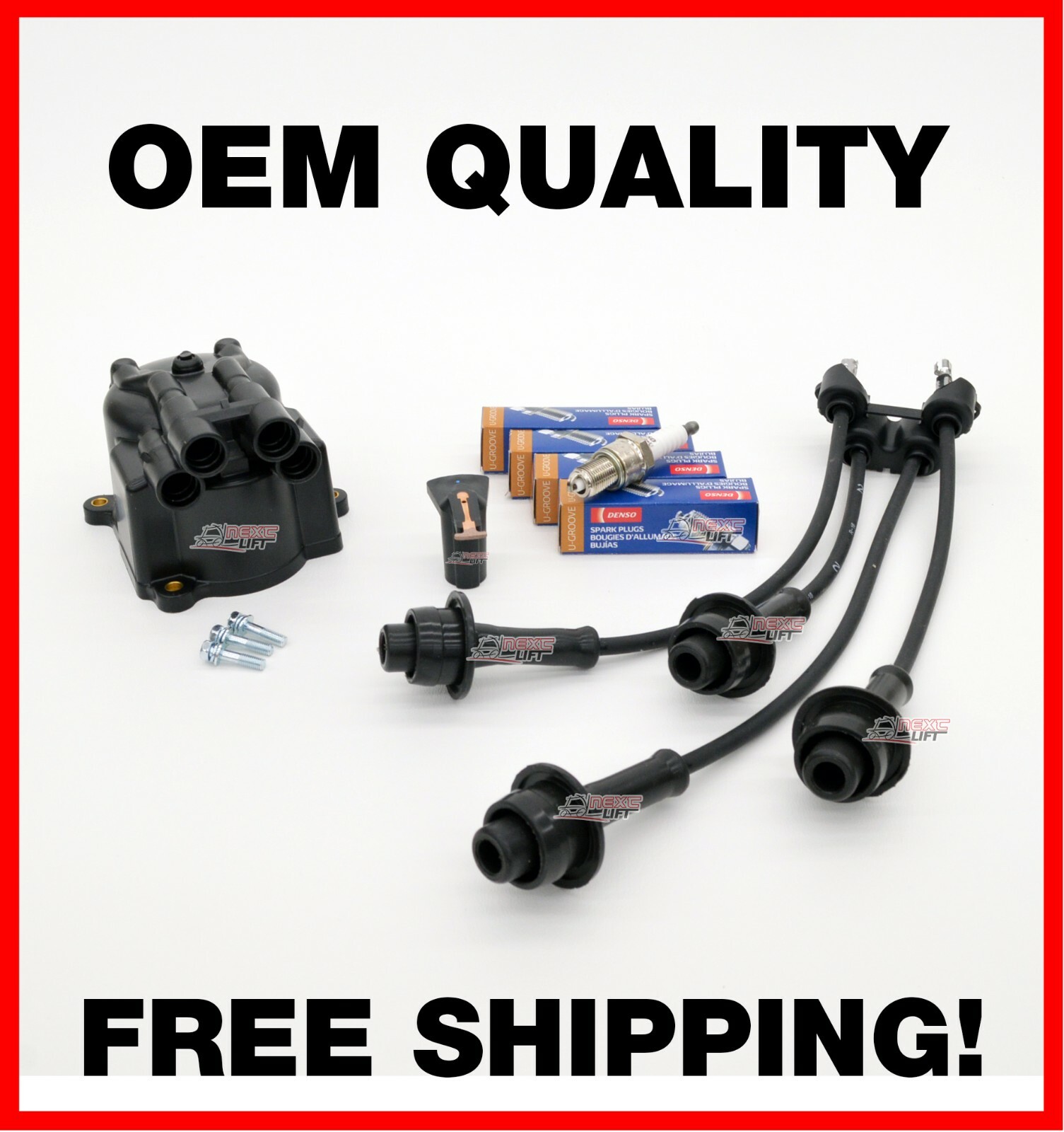 4Y ENGINE IGNITION TUNE UP KIT TOYOTA FORKLIFT ROTOR DISTRIBUTOR CAP WIRE PLUGS