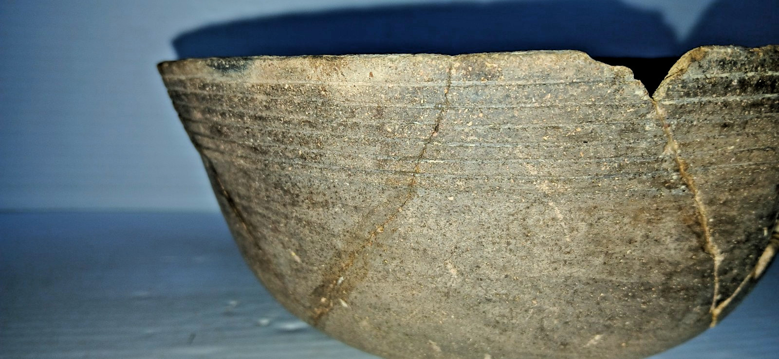 Pre-Columbian Native American Indian Mississippian Partial Pottery Bowl Artifact