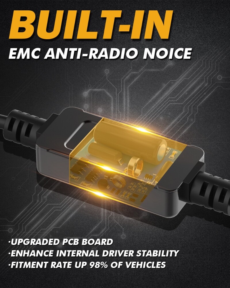 AUXBEAM 9008 H13 LED Headlight Bulbs Kit High Low Beam Super Bright Canbus 6500K