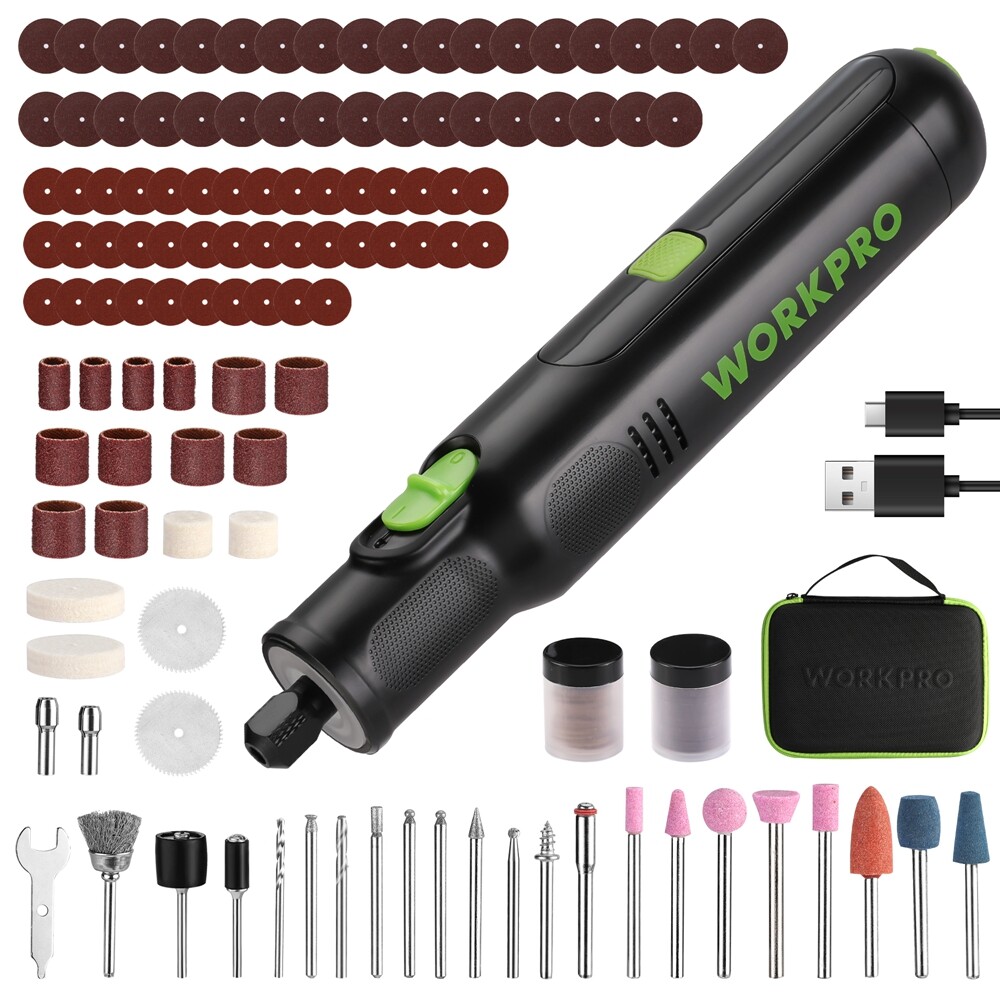 WORKPRO 7.2V Cordless Rotary Tool Kit 6 Variable Speed 117PIECE Accessory Type-C