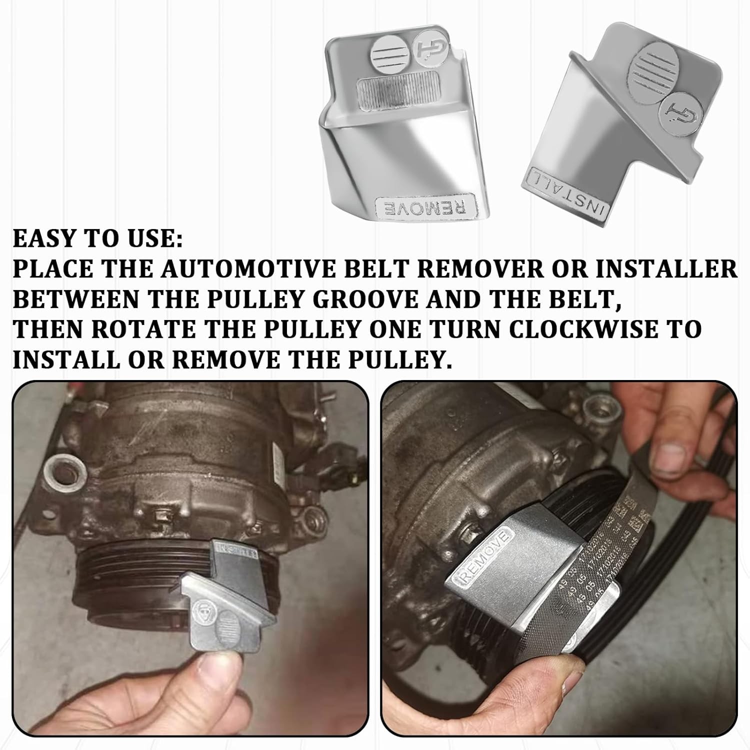 Serpentine Stretch Belt Mate Kit Tool, Metal Serpentine Belt Tool Kit for Remove